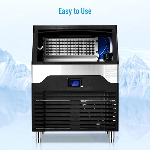 GARVEE 260lbs/24H Commercial Under Counter Ice Maker Machine - Stainless Steel, 145LBS Storage, Self-Cleaning - Perfect for Bars, Restaurants, Cafes & Home Use