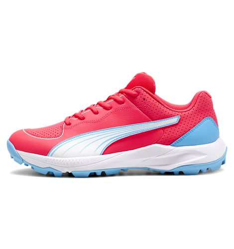 PUMA Men's 24 Luminous Blue & White Cricket Shoes - Dual Color Design for Enhanced Visibility | Perfect for Professional Matches & Training Sessions