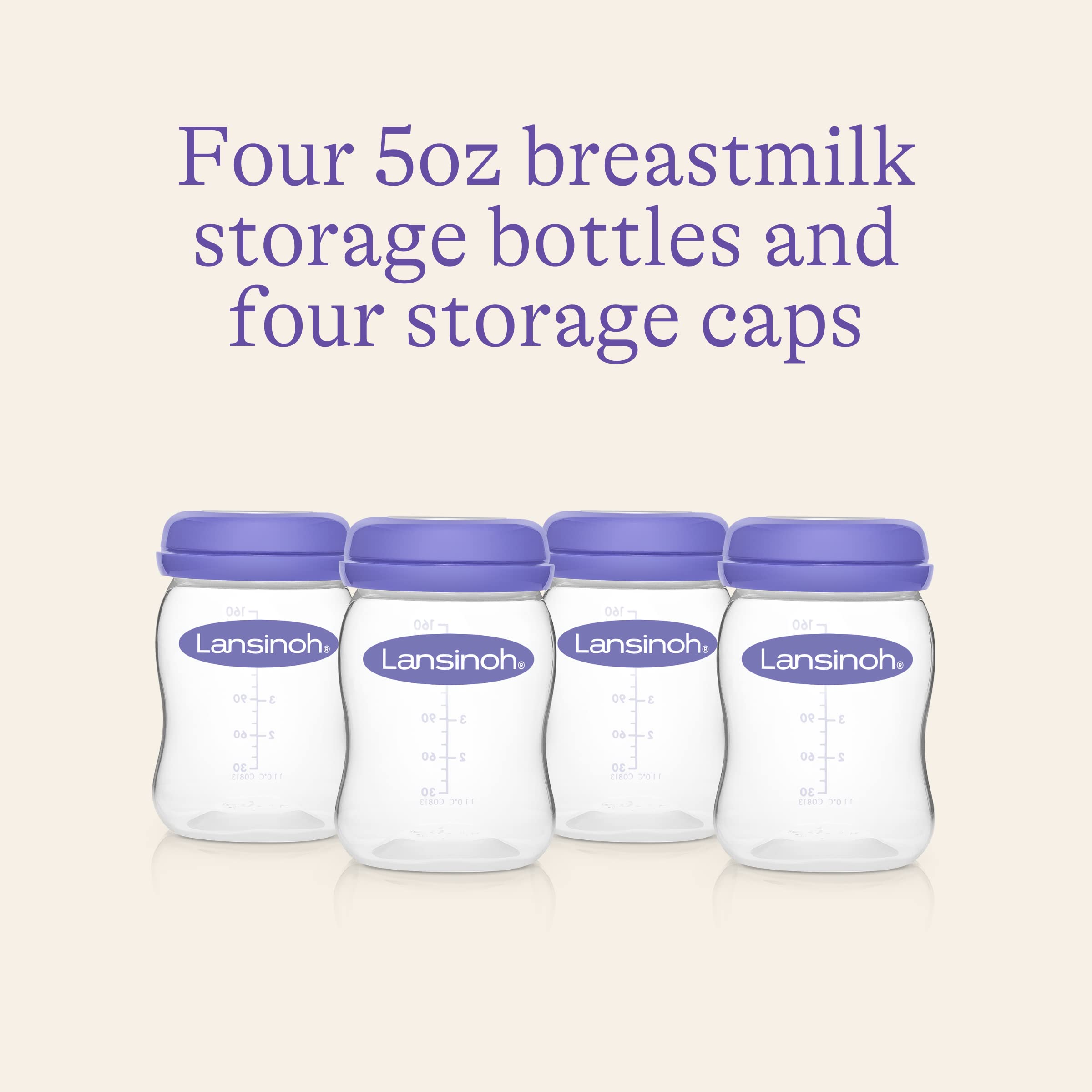 **Lansinoh Breastmilk Storage Bottles for Breast Pump – 4 Pack | BPA-Free, Leak-Proof | Perfect for Travel, Work & Home Use**
