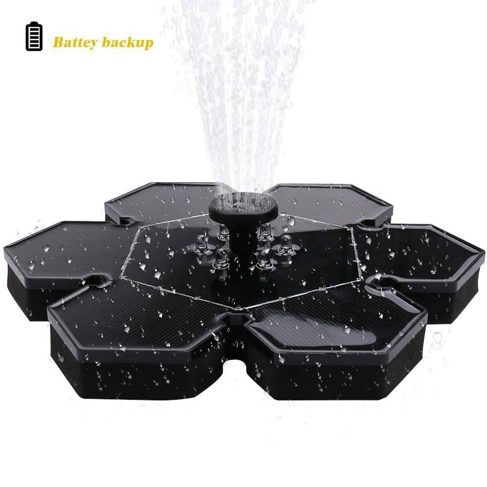 2.4W Solar Fountain Pump with LED Lights & Water Level Monitoring - Solar Powered Bird Bath Fountain for Garden, Patio, and Outdoor Decor
