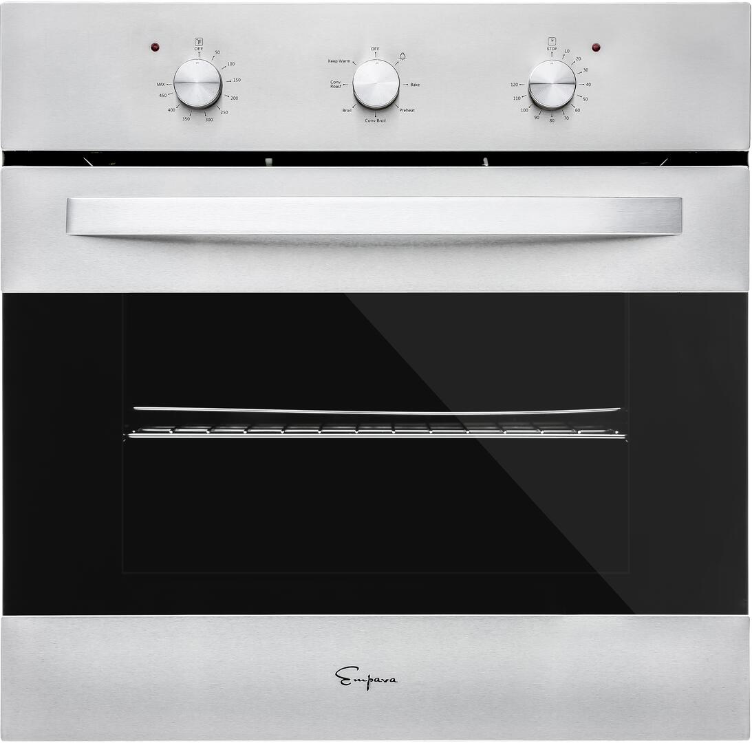 Empava 24 Inch Stainless Steel Electric Single Wall Oven - EMP V24WOB14 | Perfect for Modern Kitchens, Baking & Roasting