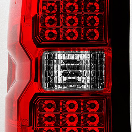 AKKON Red LED Tail Lights Replacement Pair for 2014-2018 Chevy Silverado & GMC Sierra - Left + Right Side Tail Lamps | Enhanced Visibility & Style for Night Driving & Off-Road Adventures