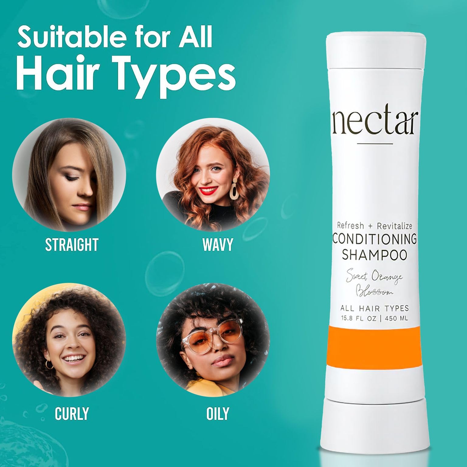 Nectar Squeeze Cartridge 2-in-1 Conditioning Shampoo & Conditioner - Refillable Squeeze Bottle for Easy Hair Care | Perfect for Travel, Gym & Daily Use