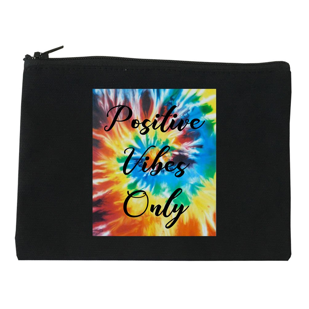 Bohemian Positive Vibes Only Dye Cosmetic Makeup Bag - Waterproof Travel Organizer for Makeup Brushes & Toiletries | Perfect for Yoga Retreats & Festival Essentials