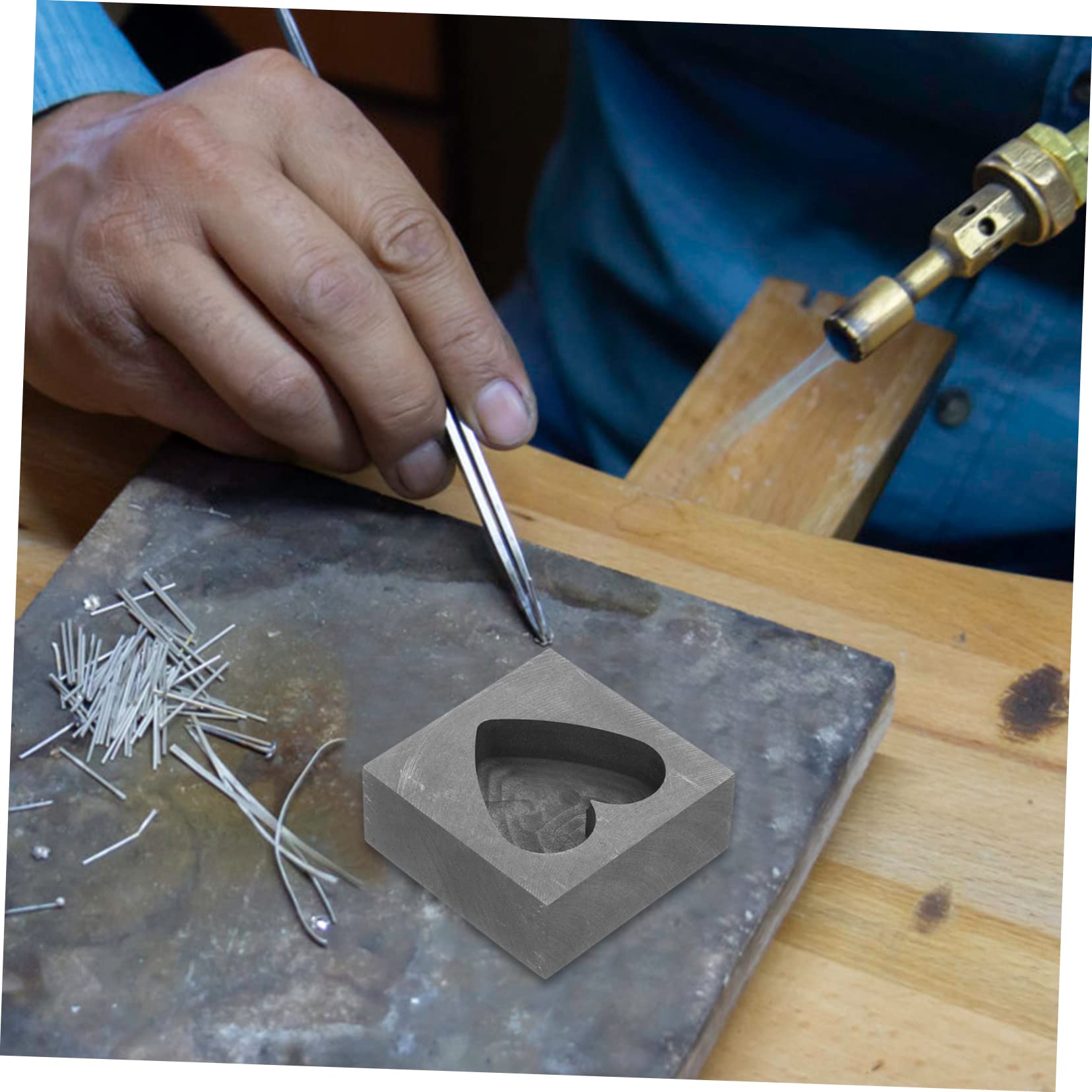 Premium Heart-Shaped Graphite Ingot Molds for Gold & Silver Casting - High Thermal Conductivity Metal Melting Molds - Perfect for Jewelry Making, DIY Metalworking & Precious Metal Refining