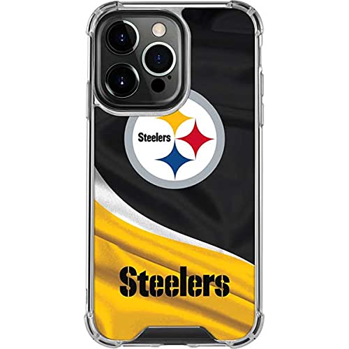 Official NFL Pittsburgh Steelers iPhone 13 Pro Clear Phone Case - Shockproof Protective Cover for iPhone 13 Pro - Perfect for Game Day, Sports Fans & Everyday Use