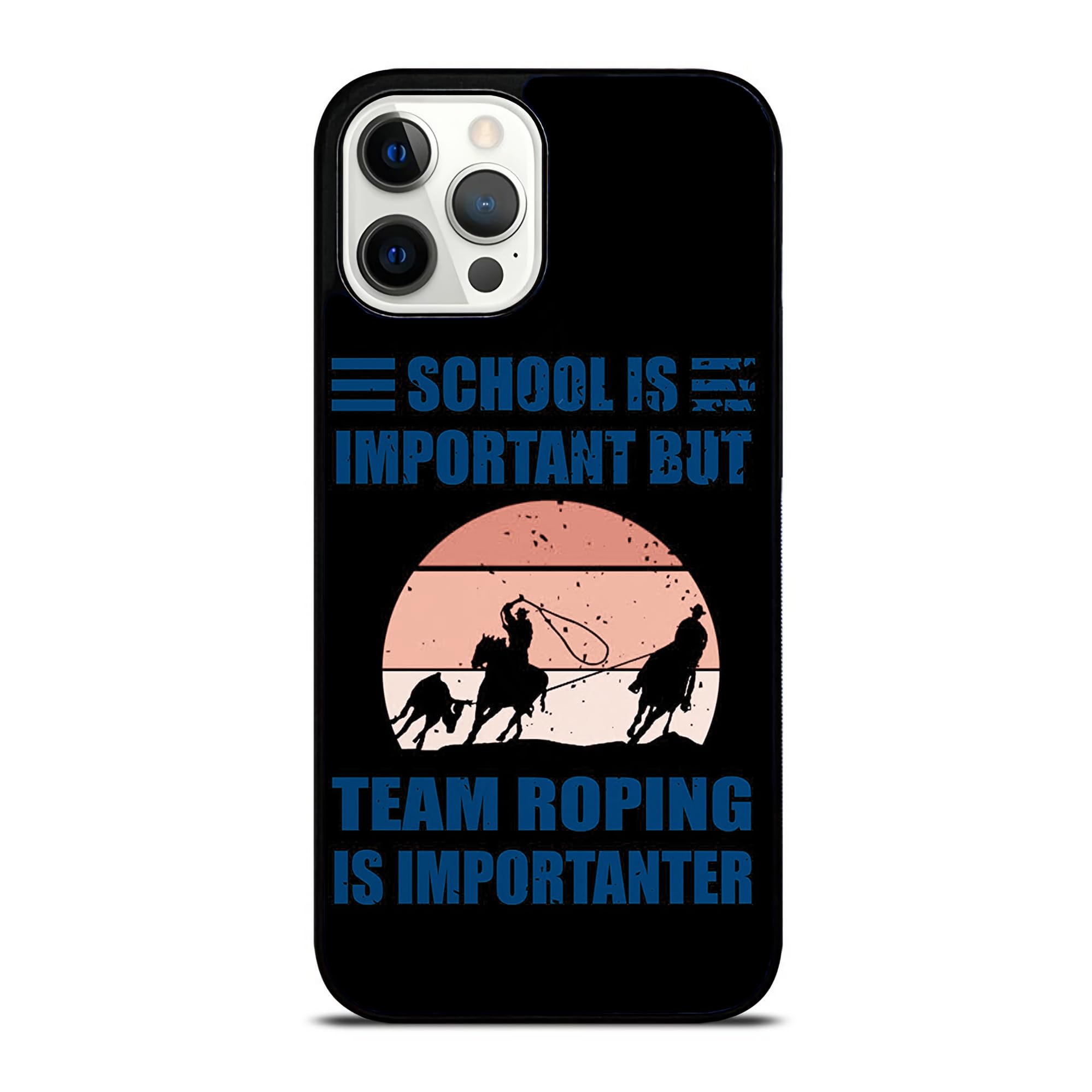 Rugged Cowboy Rodeo Team Roping Horse Barn Design TPU Case for iPhone 13 - Shockproof, Non-Slip, Slim Protective Cover (Black) - Perfect for Rodeo Events, Ranch Work & Western Lifestyle