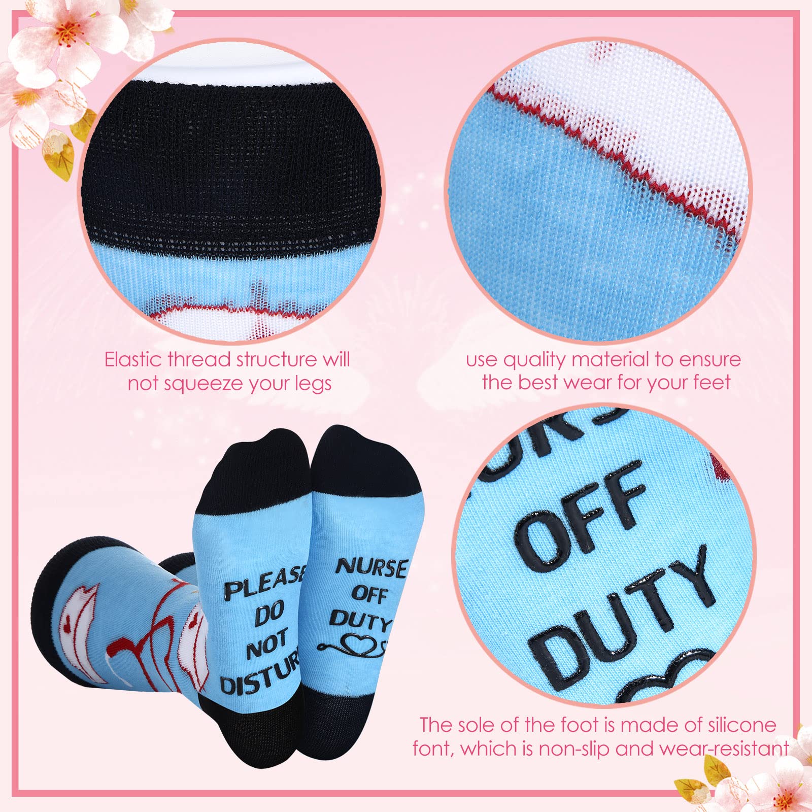 Vicenpal 2 Pairs Nurse Appreciation Gifts Socks - Comfortable Women's Nurse Off Duty Socks, Perfect Graduation Gifts for Women, Men & Girls - Ideal for Nursing Students, Healthcare Workers & Relaxing at Home