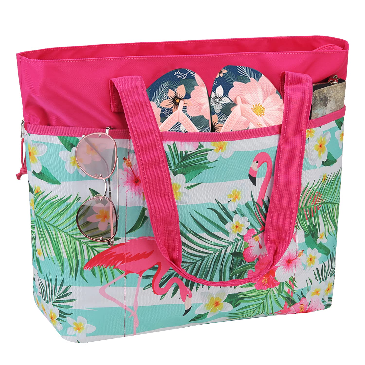 VX VONXURY Women's Large Lightweight Travel Gym Tote Bag - Water Resistant, Sandproof with Zipper & Dry Wet Separation - Perfect for Beach, Pool, Workout & Travel Accessories