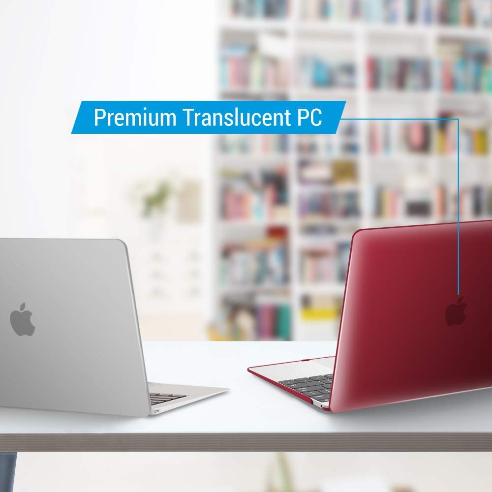 IBENZER Hard Shell Case for MacBook 12 Inch (Model A1534) - Compatible with 2015-2020 Retina Display MacBook 12'' - Marsala Red Protective Cover | Perfect for Travel, Office & School Use