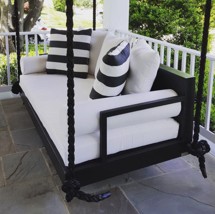 Lowcountry Swing Beds - Twin Size Charlotte Daybed Swing for Outdoor Porch, Patio, or Garden Relaxation
