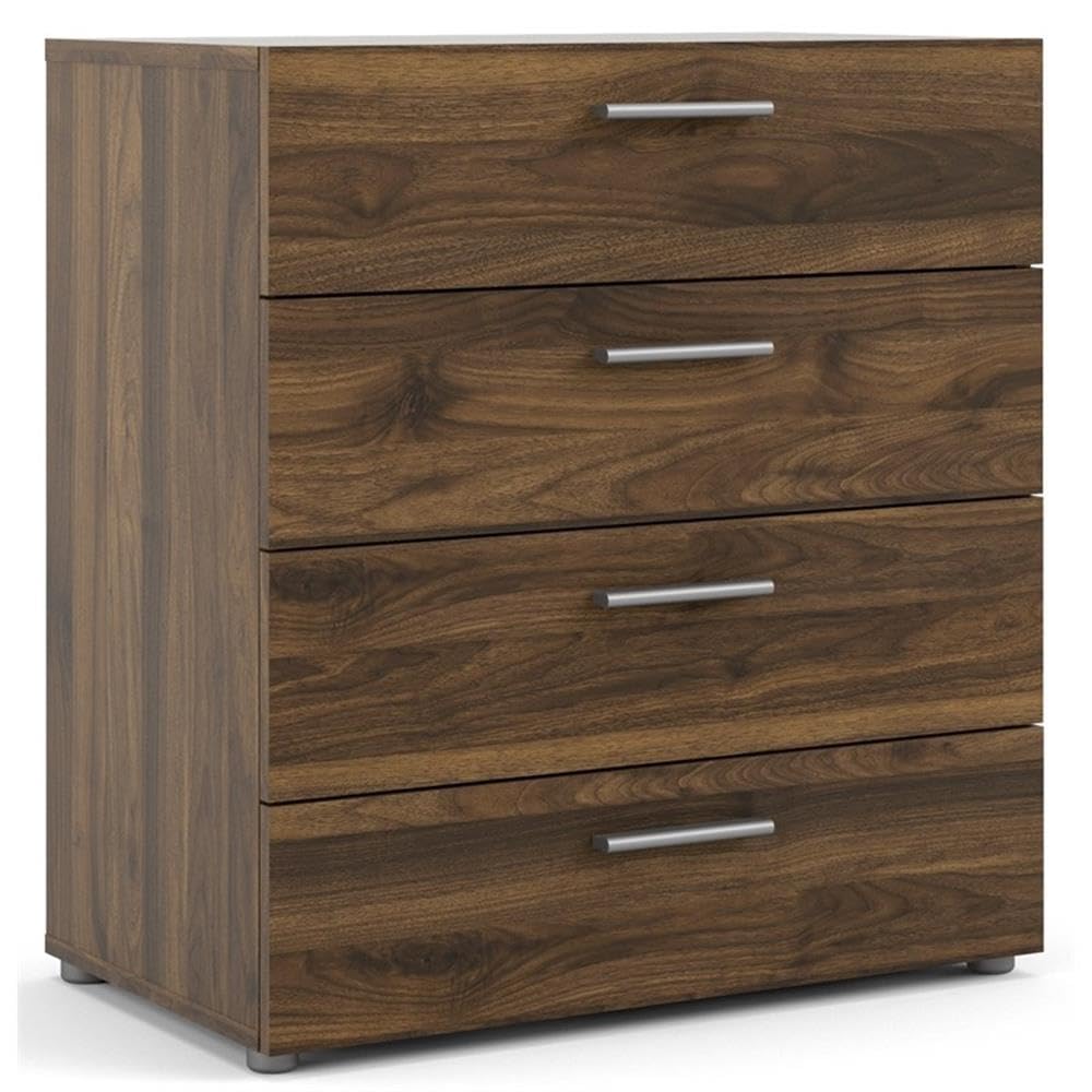 Home Square 3-Piece Walnut Bedroom Set with 4-Drawer Dresser & 2 Nightstands - Perfect for Master Bedroom, Guest Room & Apartment Decor