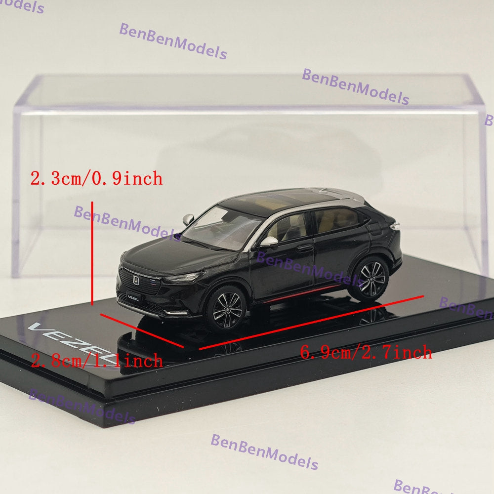 1/64 Scale Hobby Japan VEZEL e:HEV PLaY Crystal Black Pearl Diecast Car Model HJ642071BK - Perfect for Collectors, Display & Racing Scenes