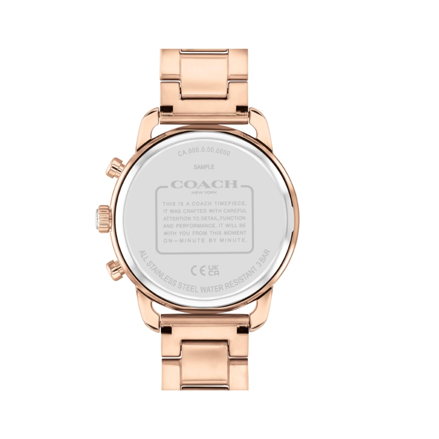 Coach Cruiser Quartz Fashion Chronograph Rose Gold Round Dial Women's Watch | Ionic Plated Rose Gold Stainless Steel | Gold-Tone Band - Model 14504255 | Perfect for Office, Date Night & Special Occasions