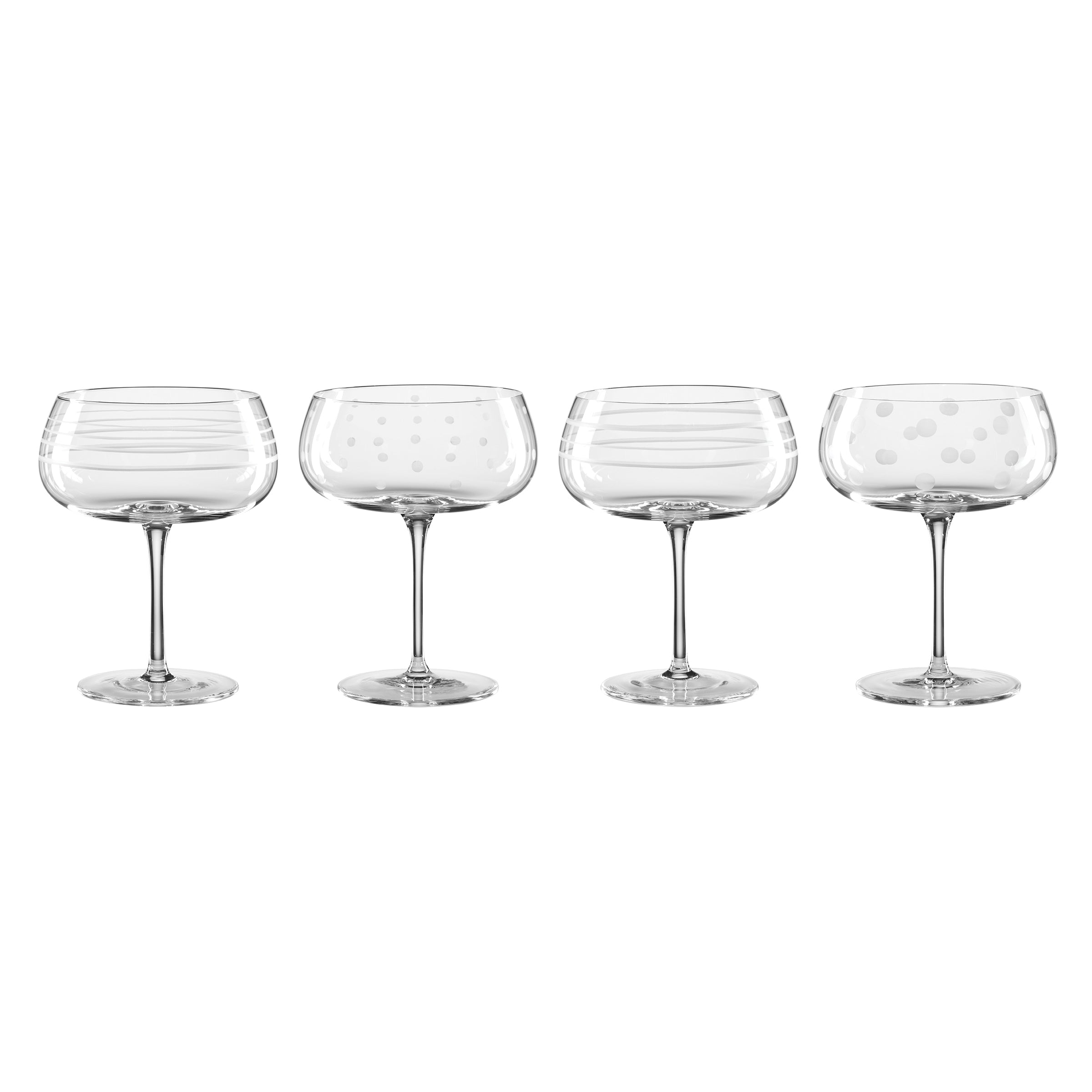 Premium Mingle Cocktail Glasses Set of 4 - Elegant Barware for Margaritas, Martinis & Mixed Drinks - Perfect for Home Bars, Parties & Wedding Receptions