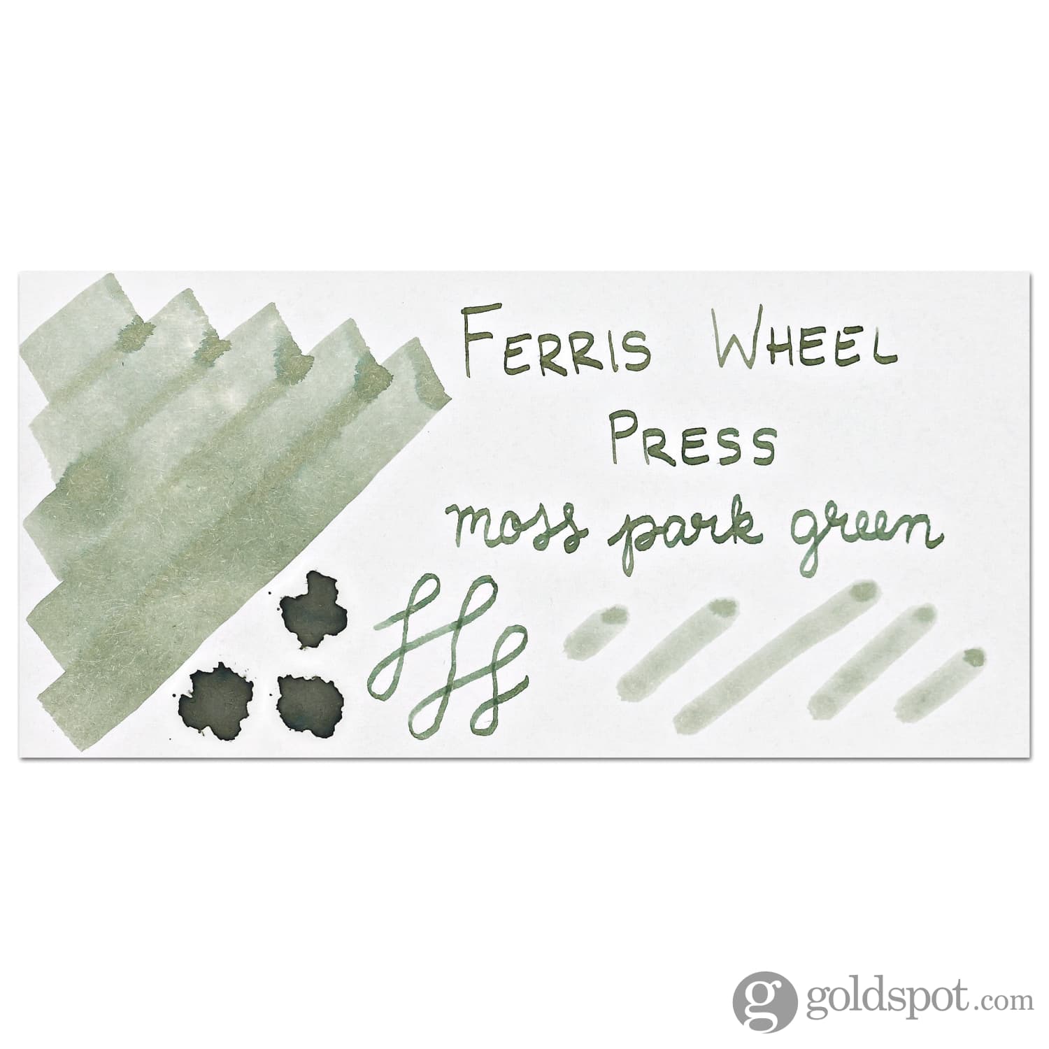 Ferris Wheel Press Moss Park Green Fountain Pen Ink - 38mL Bottle for Calligraphy, Journaling & Artistic Writing