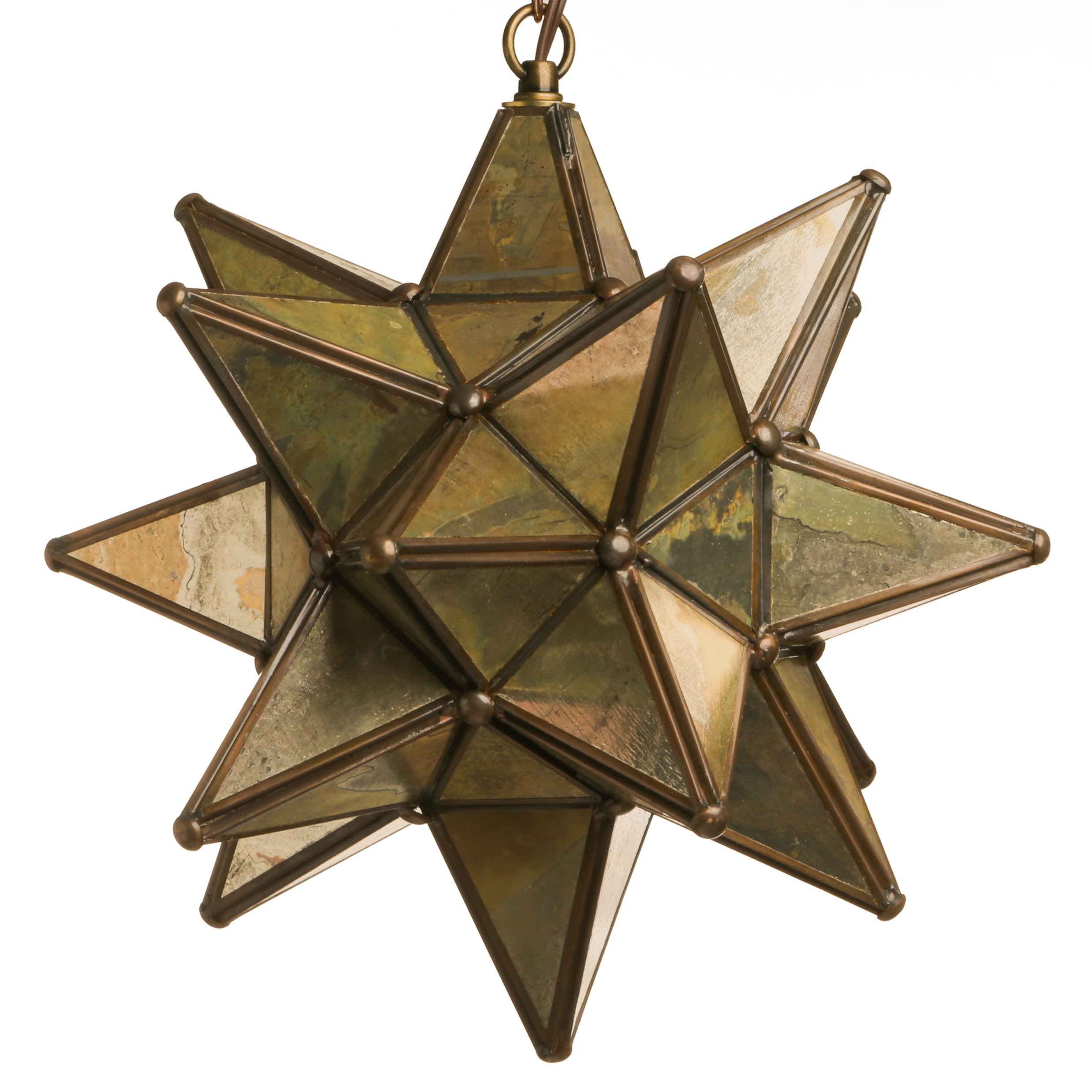 15 Inch Glass Star Pendant Light with Mirror Finish - Perfect for Bedroom, Dining Room, and Kitchen Decor