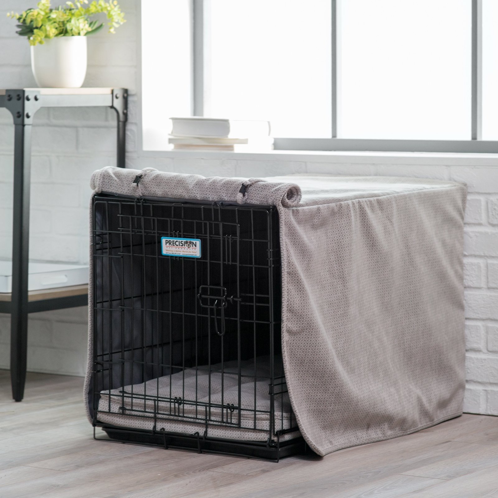 Premium Bowser's Luxury Crate Cover - Medium Size, Cherry Bones Design - Durable & Stylish Dog Crate Cover for Home, Office, or Travel Use