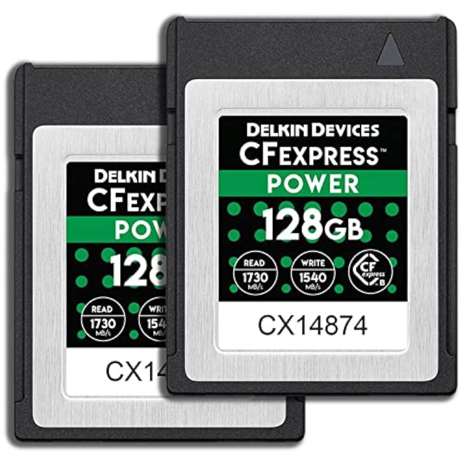 Delkin Devices 128GB Power CFexpress Type B Memory Card 2-Pack - High-Speed Performance for Professional Cameras, 4K/8K Video & Photography