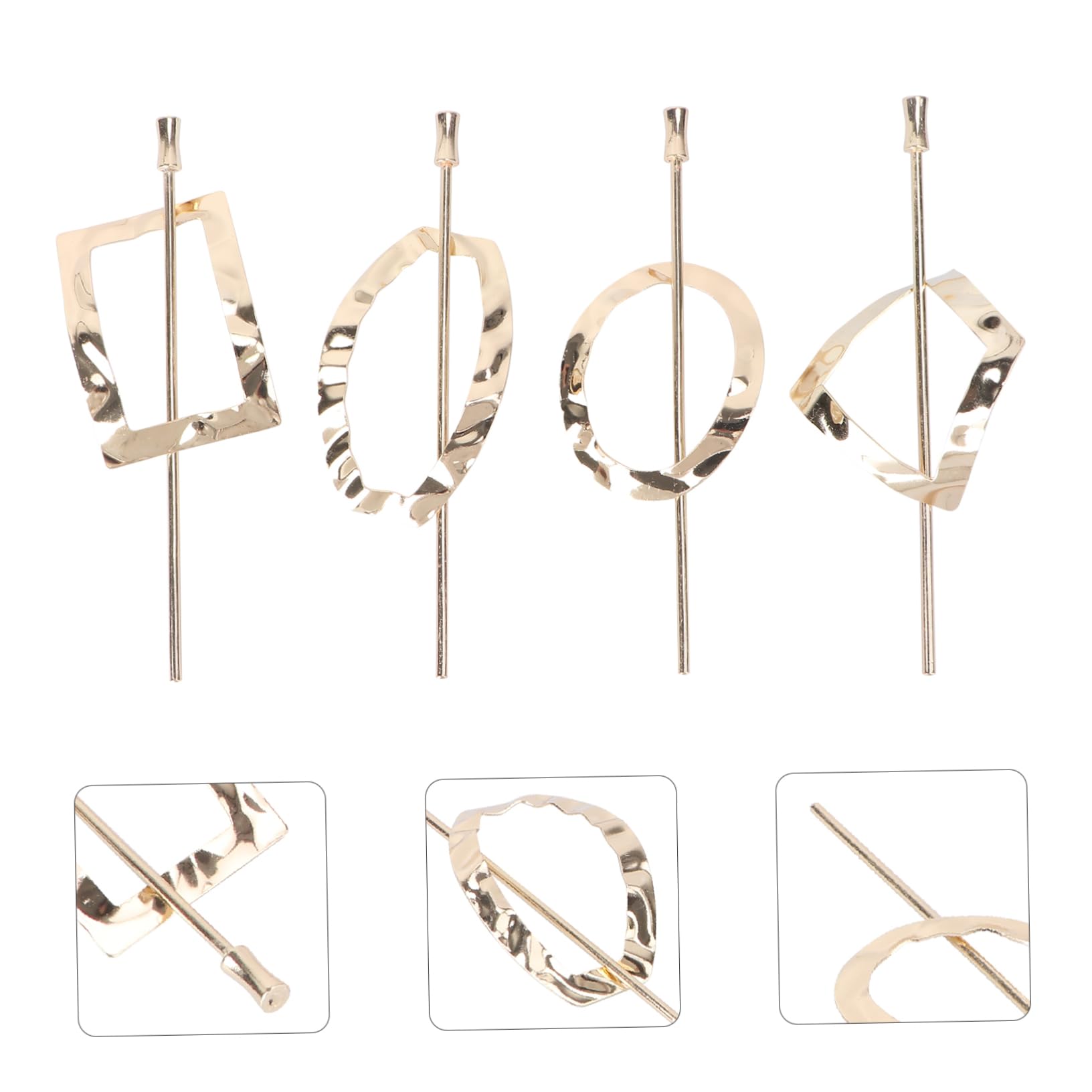 Vintage Metal Hair Barrettes for Women - 4 Pack Retro Hair Clips for Styling
