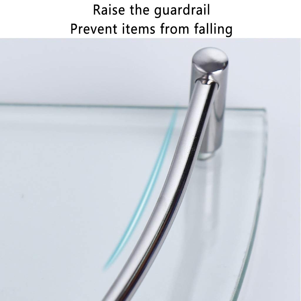 Glass Triangle Bathroom Shelf - Wall-Mounted Corner Storage for Shower & Kitchen