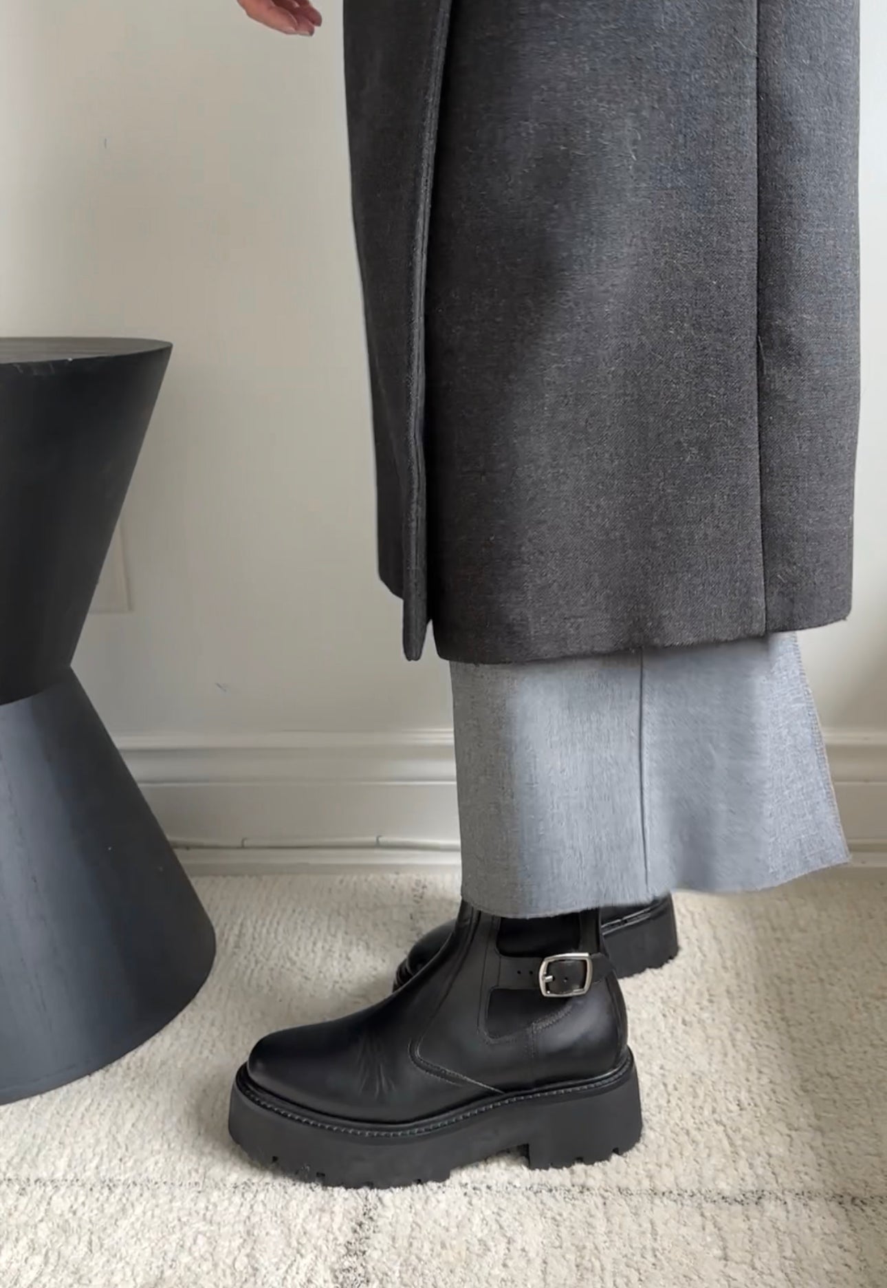 Celine Black Leather Chunky Chelsea Boots Size 37 - Stylish & Comfortable Winter Boots for Women | Perfect for Casual Outfits, Office Wear & Night Out