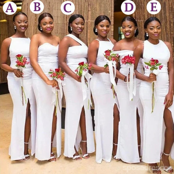 Elegant Mismatched Mermaid White Long Bridesmaid Dresses - WG1352 | Perfect for Beach Weddings, Formal Events & Special Occasions