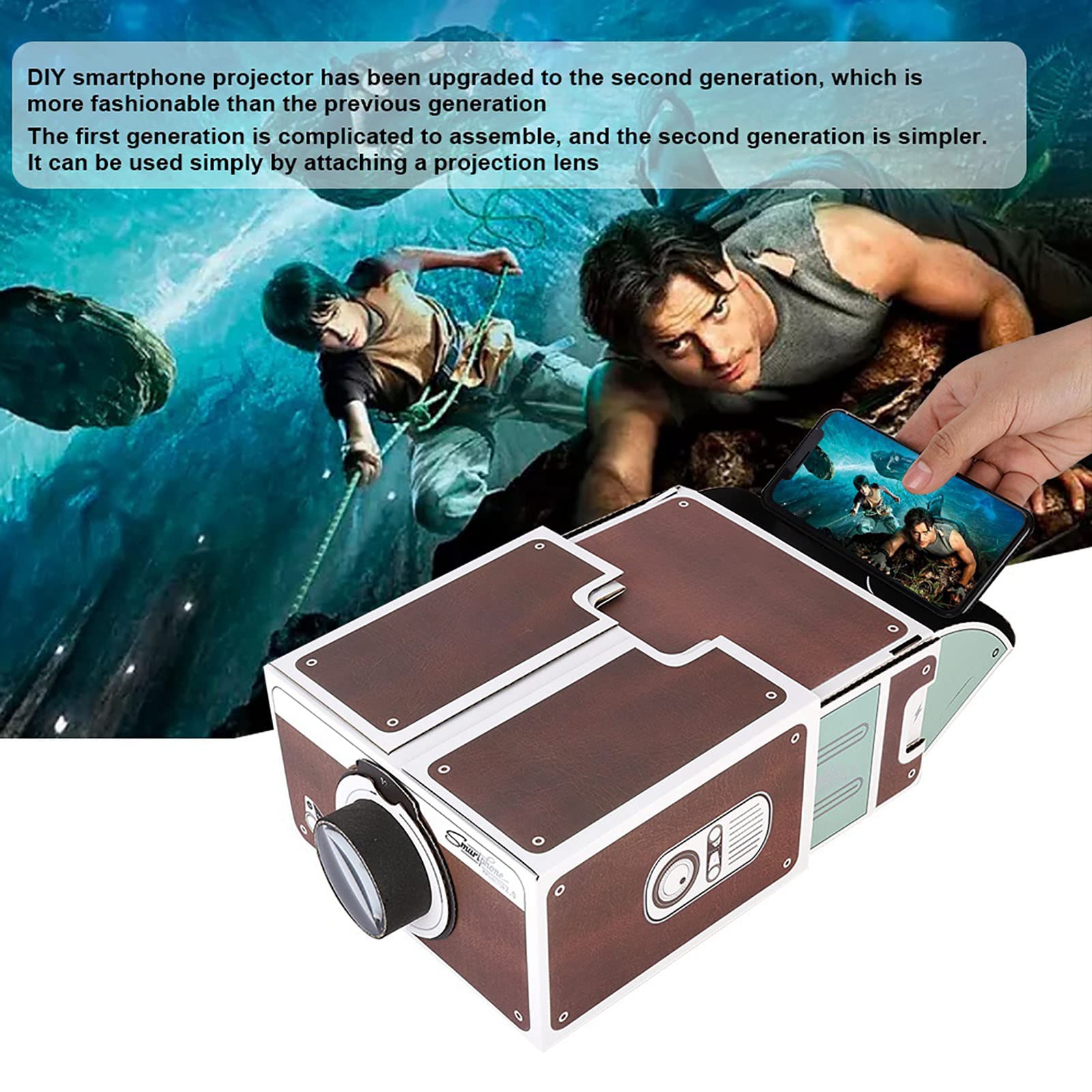 2nd Gen Mini DIY Home Projector Accessories - Portable Entertainment for Movie Nights, Gaming & Parties