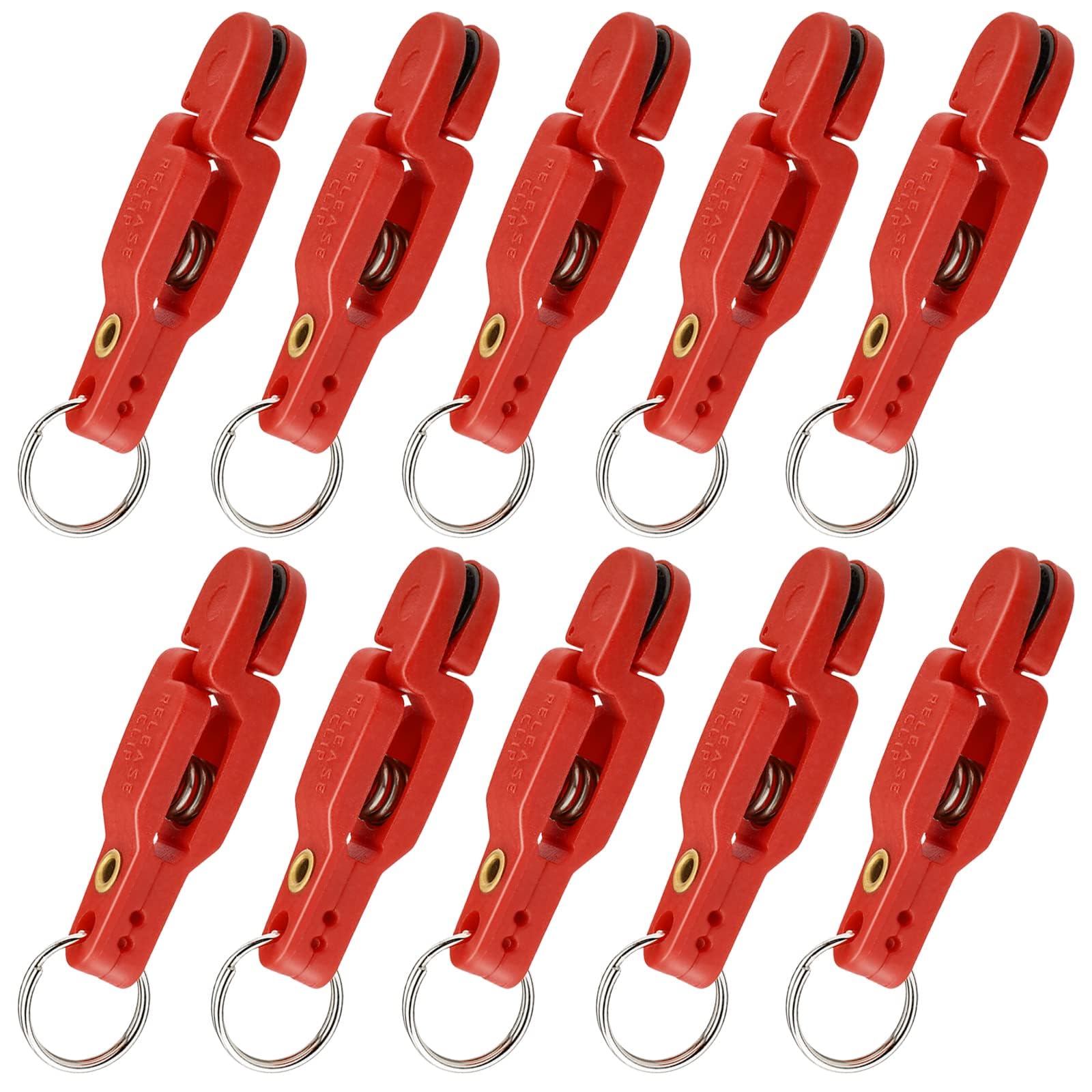 10 PCS Heavy Duty Fishing Downrigger Clips - High Tension Outrigger Line Snap Release Clips with Key Rings for Offshore Trolling Fishing | Saltwater & Freshwater Fishing Gear | Perfect for Deep Sea, Lake, and River Fishing Adventures