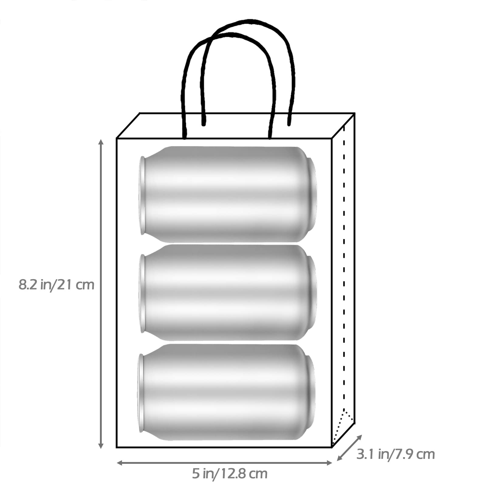 AZOWA White Kraft Paper Gift Bags with Handles - 5x3.1x8.2 Inches - Bulk 25 Count - Eco-Friendly Party Favor Bags for Weddings, Birthdays, Baby Showers & Retail Packaging
