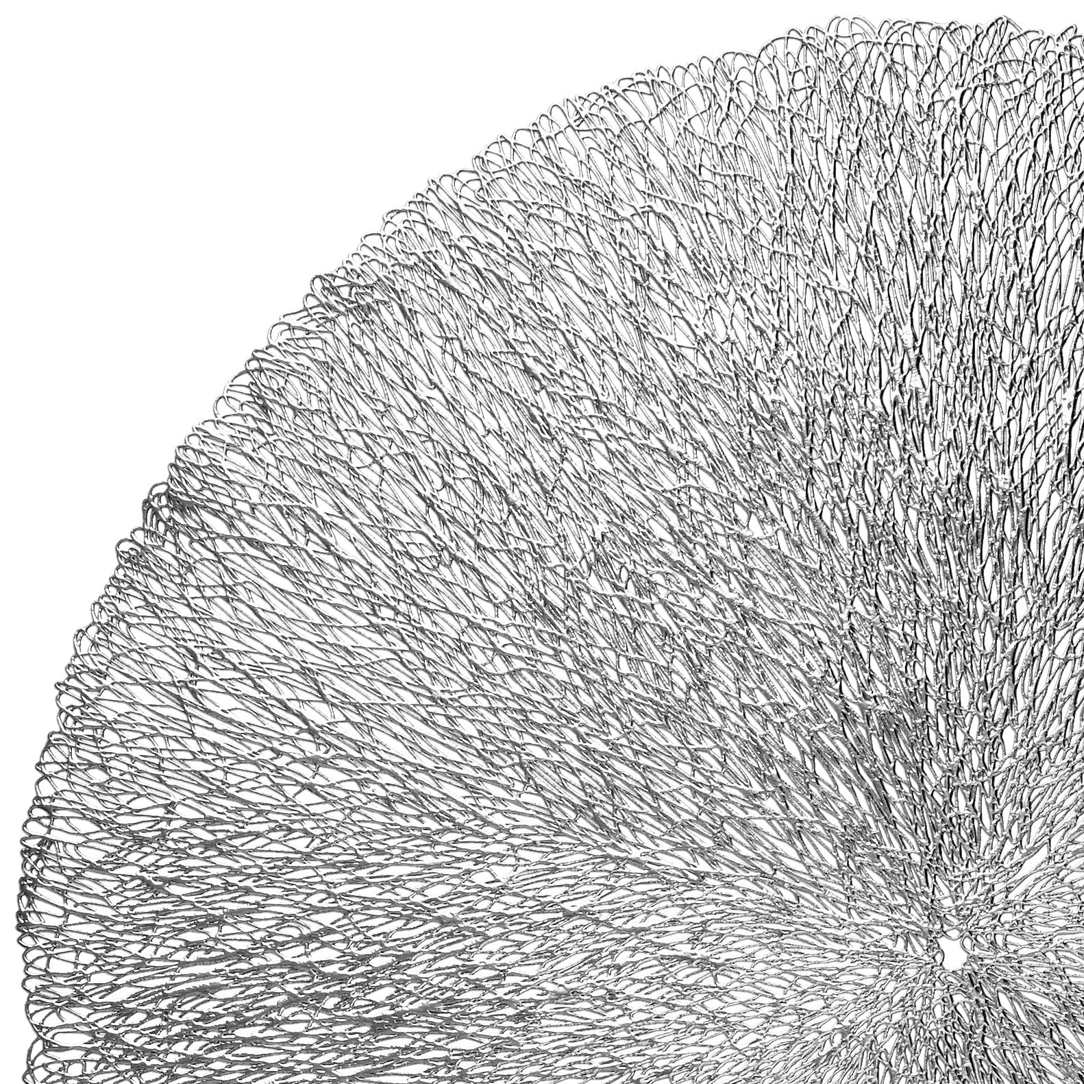 120-Piece Metallic Vinyl Placemats Set - Round Pressed Wedding Table Decor in Reef & Silver | Elegant Dining, Party Centerpiece, Holiday Table Setting