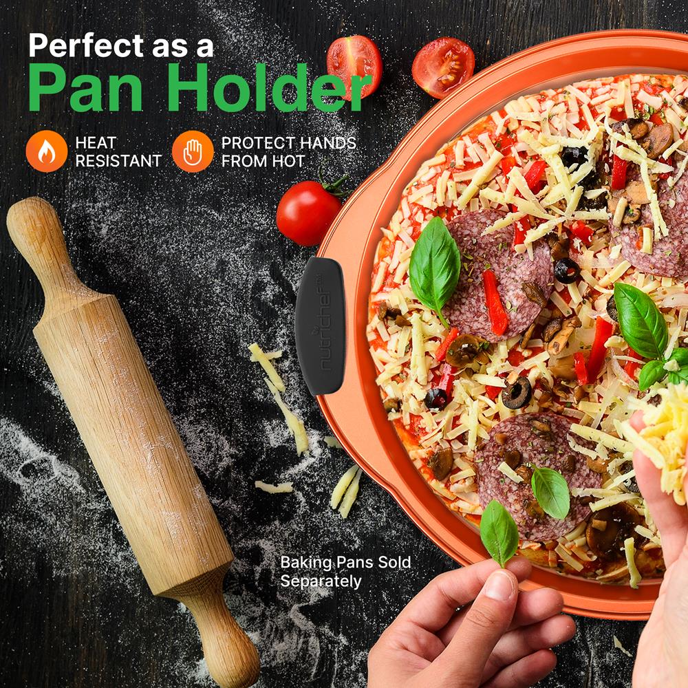 Premium Black Silicone Handles - Non-Slip, Heat Resistant Kitchen Utensil Grips for Pots, Pans & Cookware - Perfect for Cooking, Baking & Serving