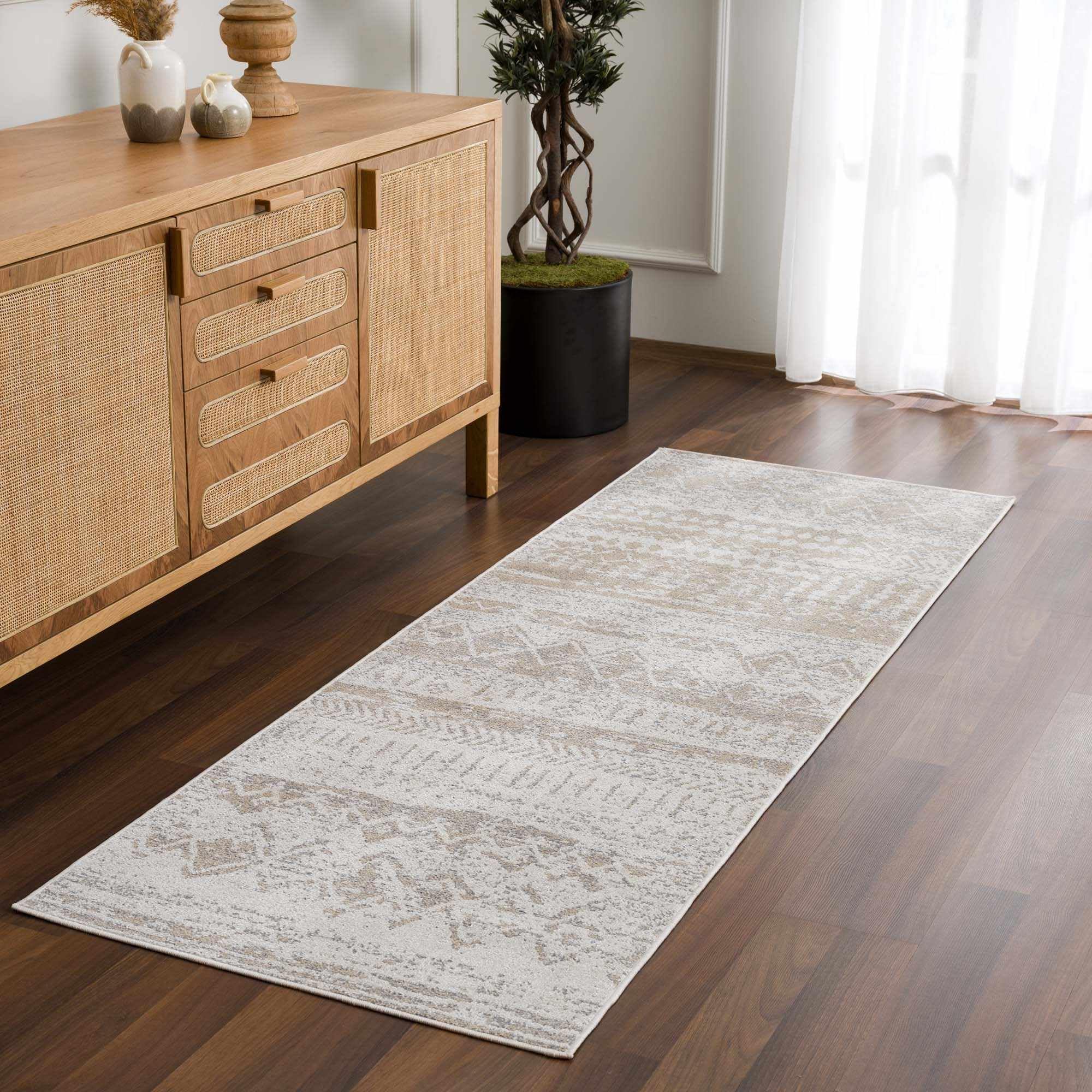 Hauteloom Tupsan Machine Washable Area Rug - Soft & Durable for Living Room, Bedroom - Beige & Gray - 7'10
