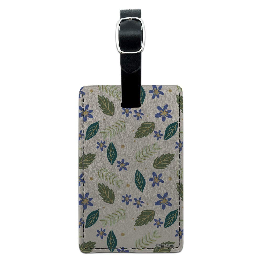 Stylish Rectangle Leather Luggage Tag with Floral Design - Durable Suitcase ID Tag for Travel Bags & Carry-Ons - Perfect for Business Trips, Vacations & Airport Identification