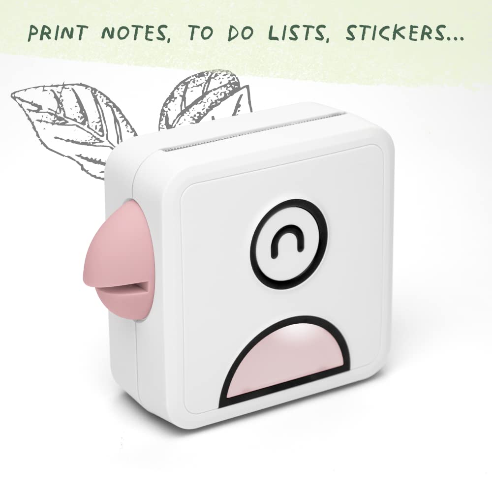 Poooliprint L2 Inkless Pocket Printer - Bluetooth Mini Thermal Printer for iPhone & Android | Print Sticky Notes, Photos, Labels & Lists | Perfect for Journaling, DIY Projects & Home Organization (Pink)