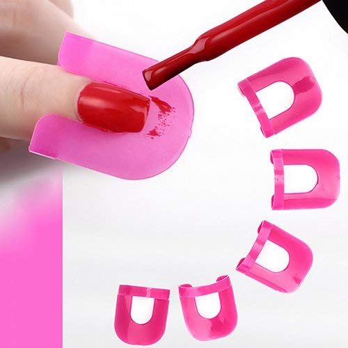 NESA® 26 Pcs Nail Polish Tips Cover Edge Anti-Flooding Plastic Template Clip Manicure Tools Set - Professional Nail Art Accessories for Salon & Home Use