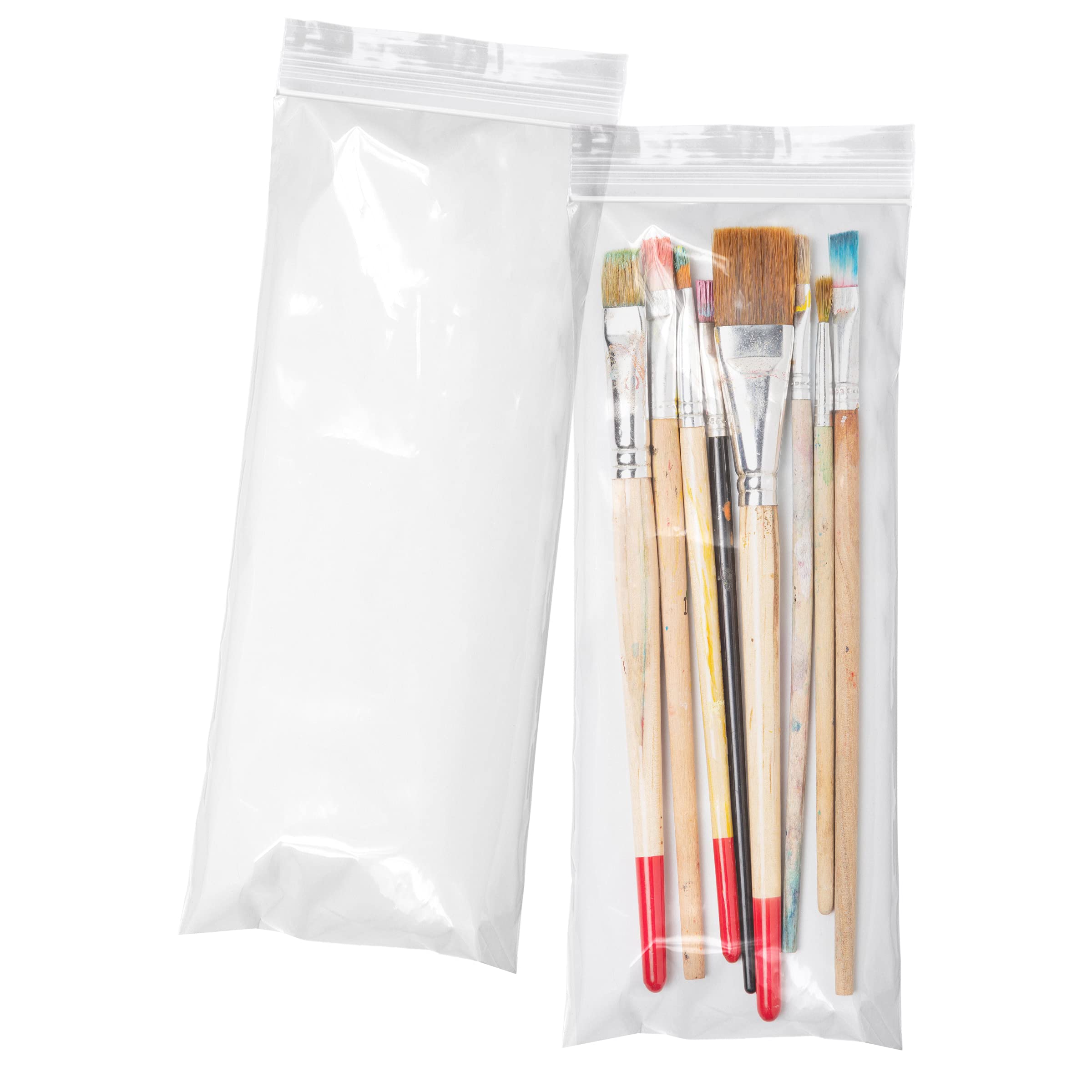 1000 Pack 4x10 Inches Clear Reclosable Zipper Bags - 2 Mil Thick Waterproof Plastic Storage Bags for Jewelry, Crafts & Industrial Use | Durable Zipper Closure for Organizing Small Items