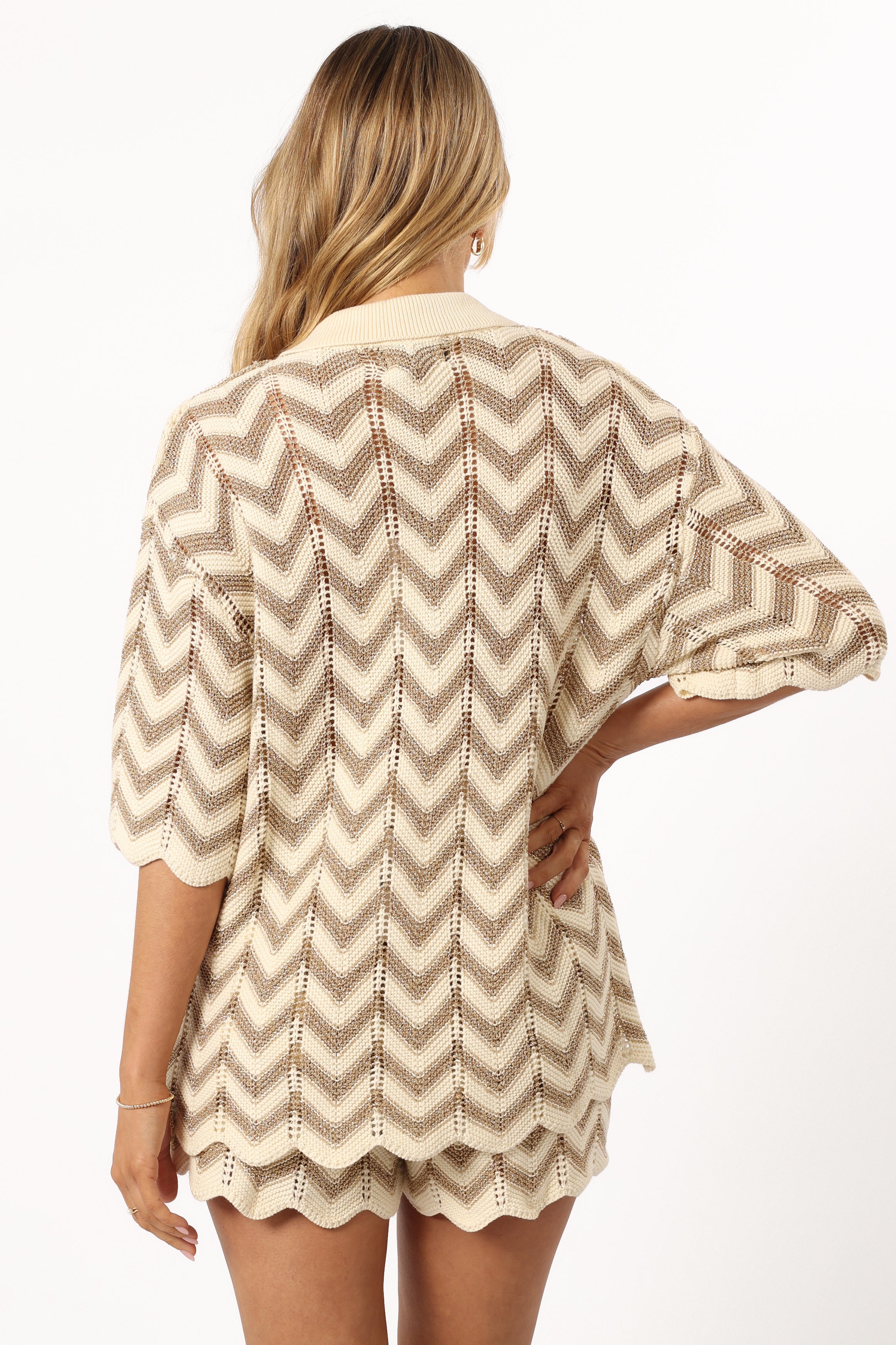 Cherie Knit Shirt for Women - Soft Comfortable Casual Tops - Sand White - Perfect for Everyday Wear, Office & Weekend Outfits