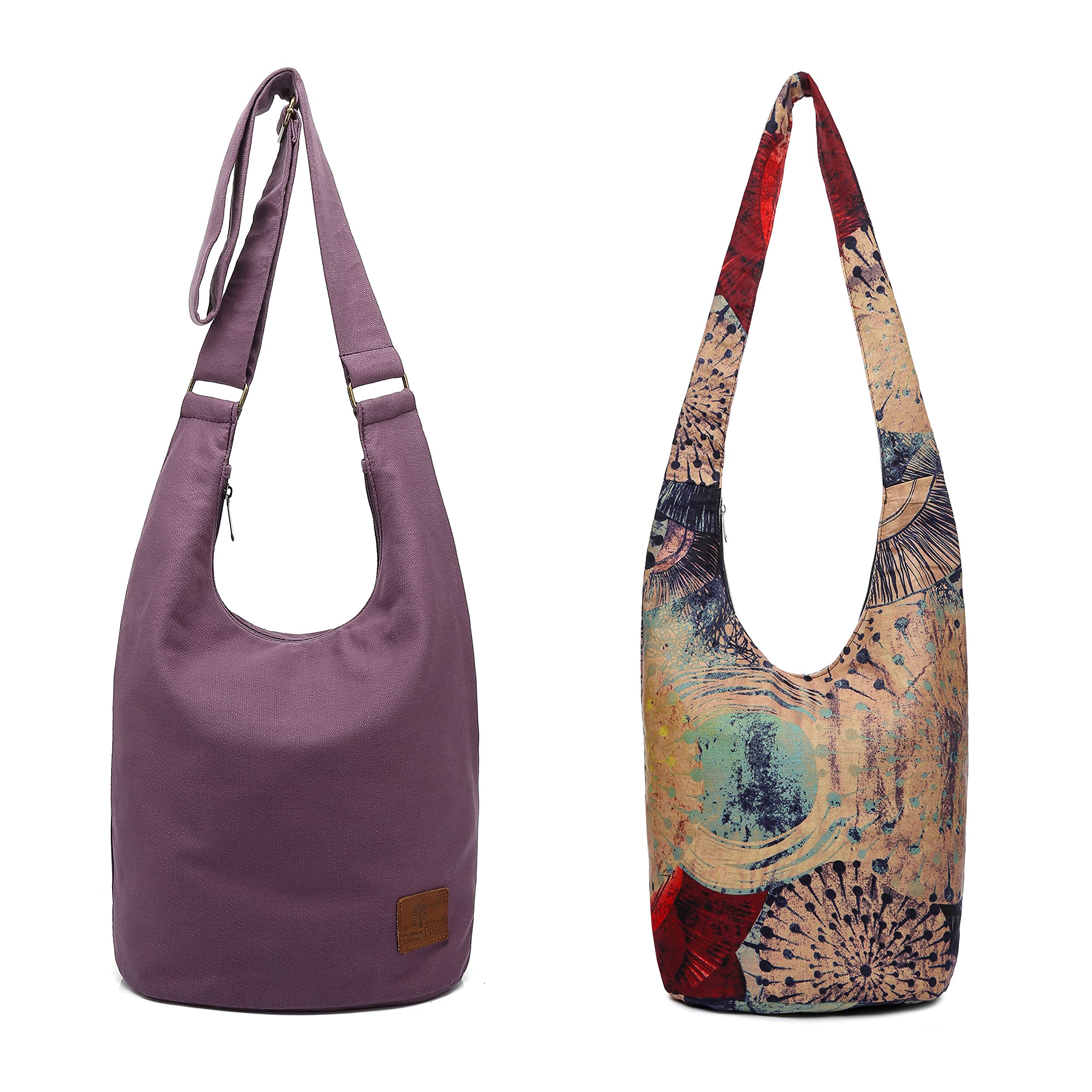 Bohemian Crossbody Bag with Top Zip - Large Canvas Sling Purse, Handmade Jacquard Hobo Bag for Women - Perfect for Music Festivals, Travel & Everyday Use