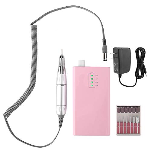 Professional Portable Rechargeable Electric Nail Drill Pen - 30000 RPM Cordless Manicure Pedicure Machine with US Plug (Pink) | Perfect for Home Nail Care, Salon Professionals & DIY Nail Art