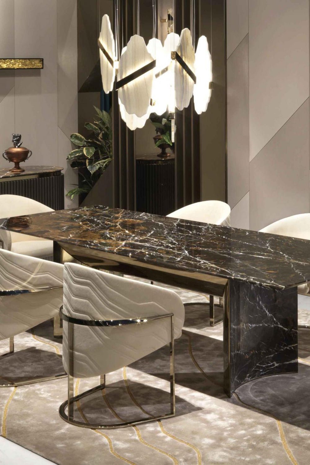 Auralith Crystal Chandelier - Elegant Modern Ceiling Light Fixture for Dining Room, Living Room & Bedroom | Perfect for Home Decor & Wedding Venues
