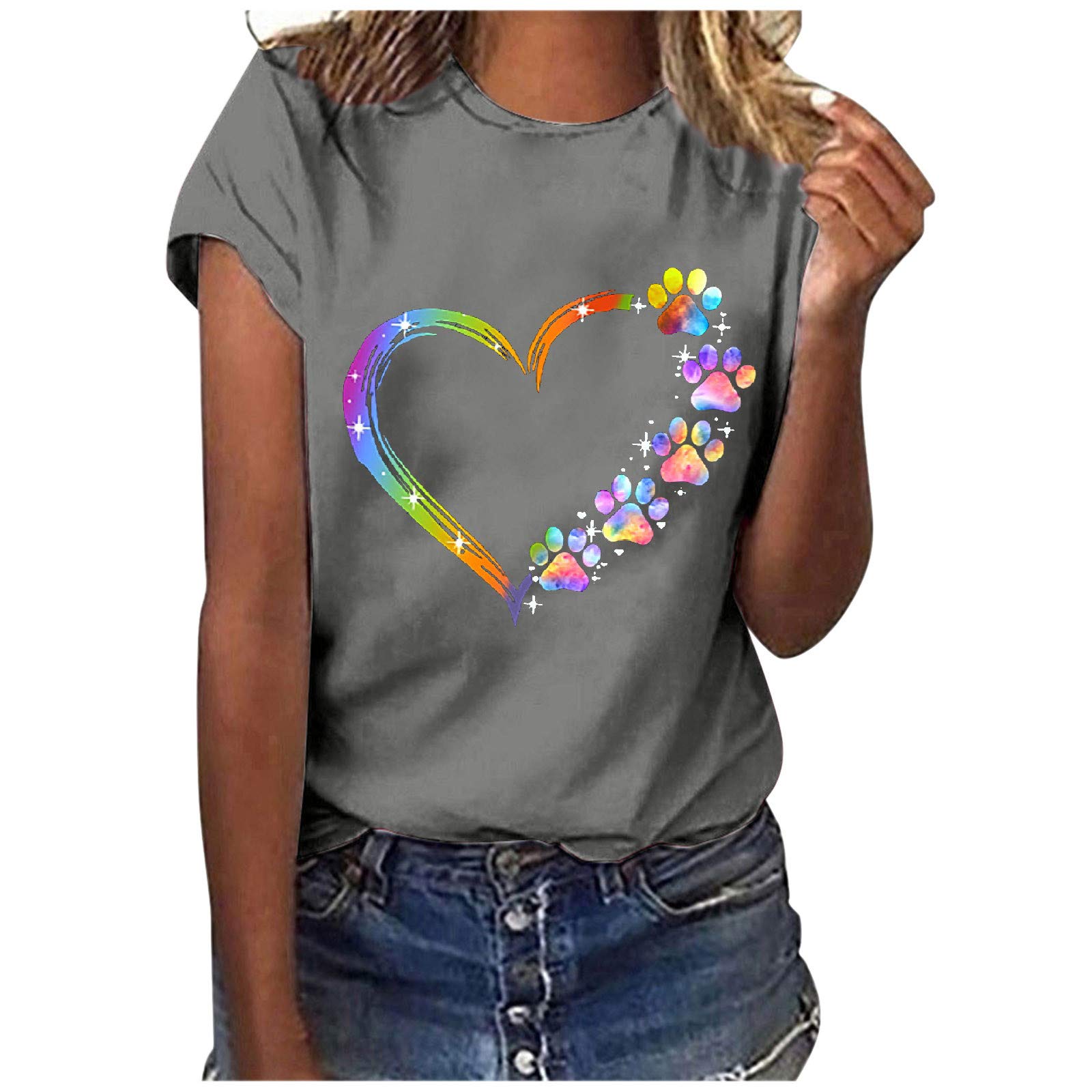 TANSEN Women's Loose Fit Blouses & Button-Down Shirts - Baggy Tunic Tops, Sweatshirts for Casual Wear (Gray, Size L) | Perfect for Office, Travel & Everyday Comfort