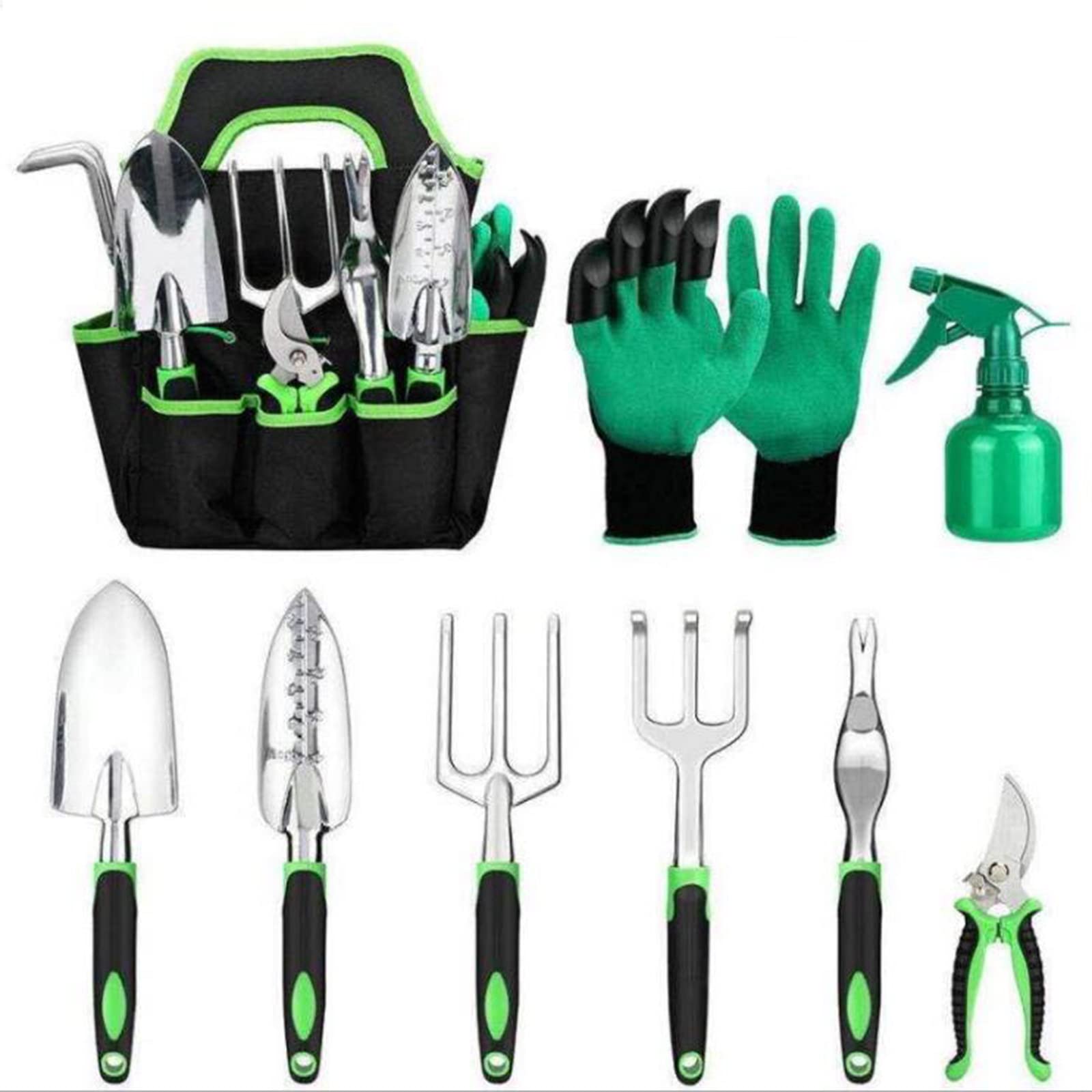 Premium 9-Piece Outdoor Gardening Hand Tool Set - Ergonomic Garden Tools for Women & Men - Ideal for Planting, Weeding, and Landscaping - Perfect Gardening Gift Set for Beginners and Enthusiasts