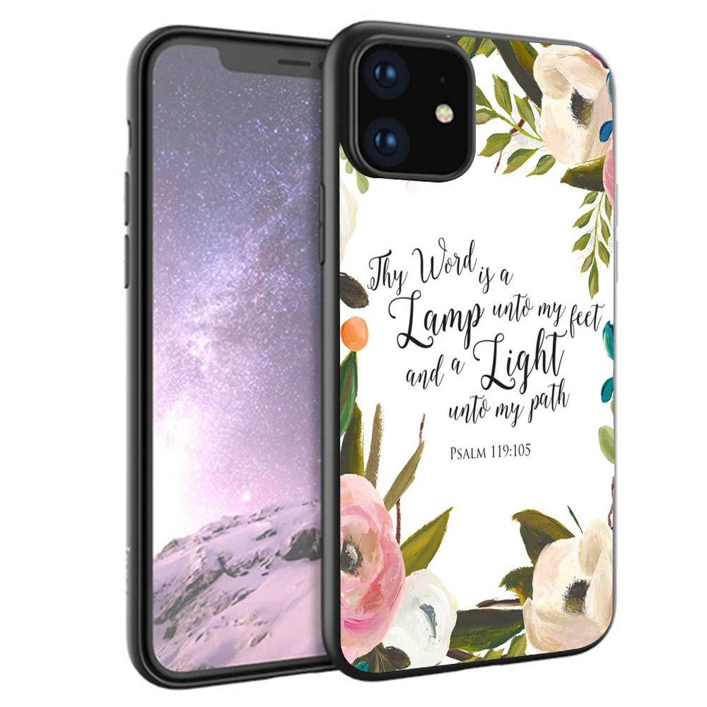 Psalm Verse Bible Quote iPhone 11 Case - Shockproof Protective TPU Silicone Cover for iPhone 11 - Perfect for Church, Daily Use & Christian Gift Giving