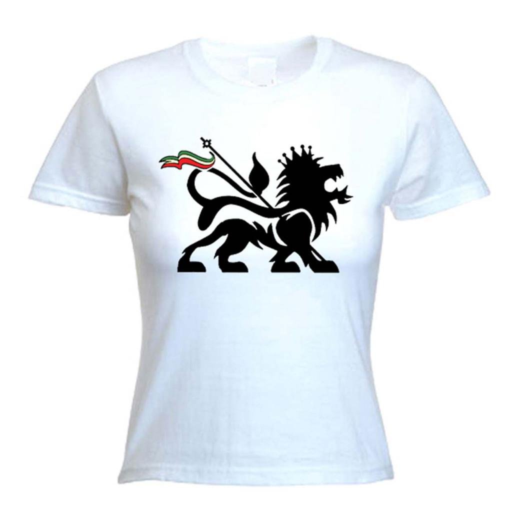 Women's Lion of Judah Reggae Tribal T-Shirt | Rasta Inspired Cotton Tee for Concerts & Festivals