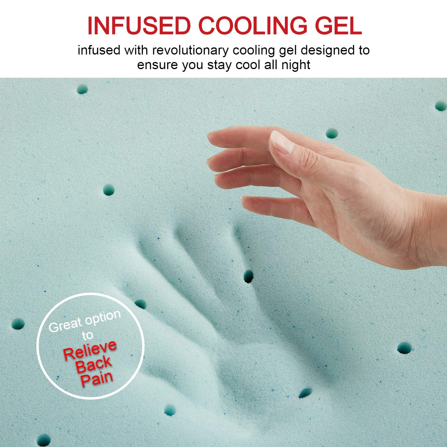 Empyrean 3 Inch Gel-Infused Cooling Memory Foam Mattress Topper - California King Size | Pressure Relief & Temperature Regulation for Better Sleep | Perfect for Hot Sleepers & Back Pain Relief