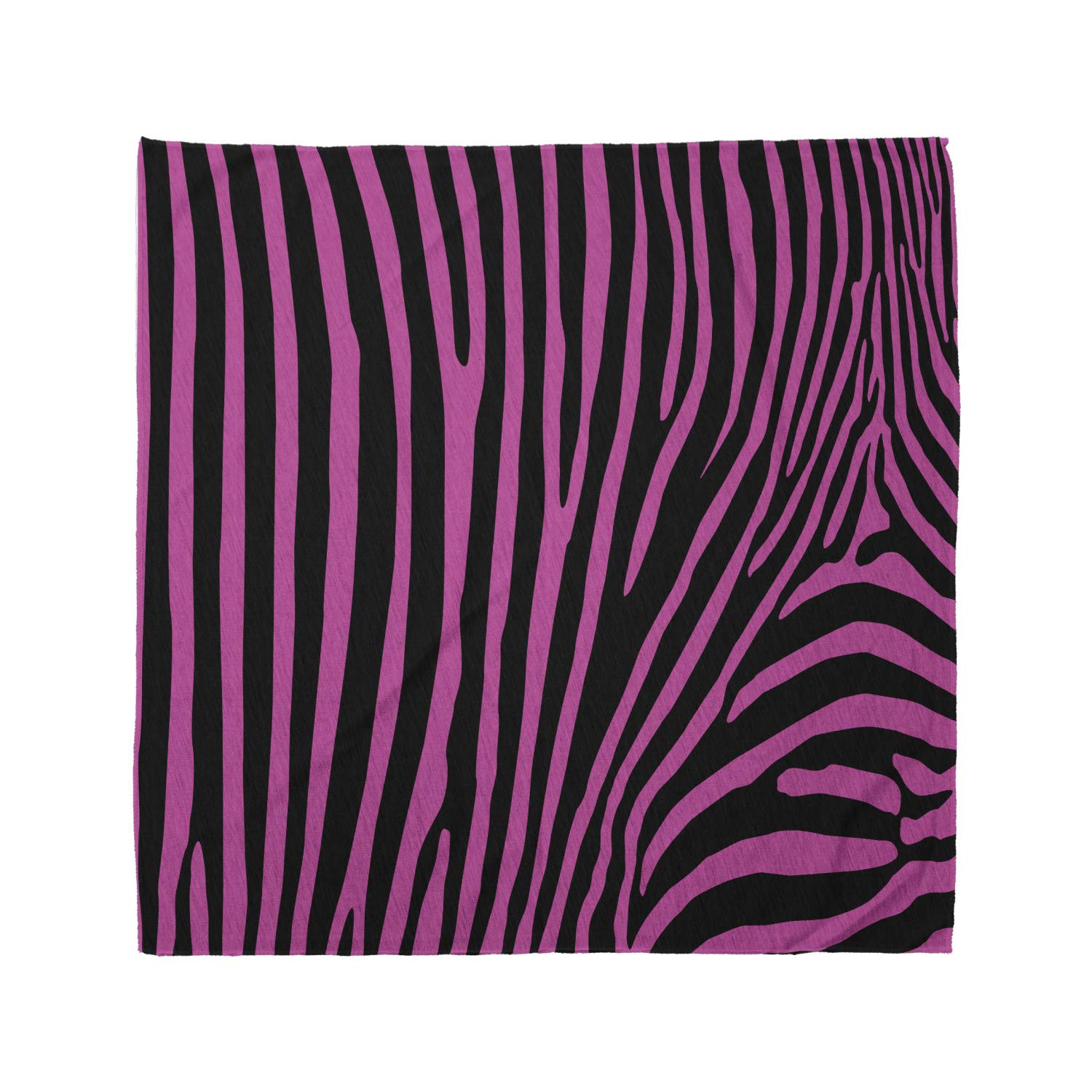 Lunarable Unisex Bandana - Zebra Print Wild Animal Design in Vivid Fuchsia & Black | Fashion Accessory for Outdoor Activities, Music Festivals & Casual Wear