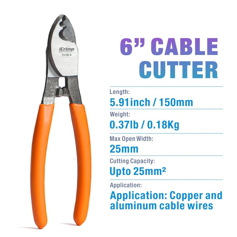 TX100 8 Wire Cable Cutter - Heavy Duty Copper & Aluminum Wire Cutter for 35mm² Cables | Ideal for Electricians, DIY Projects & Industrial Use