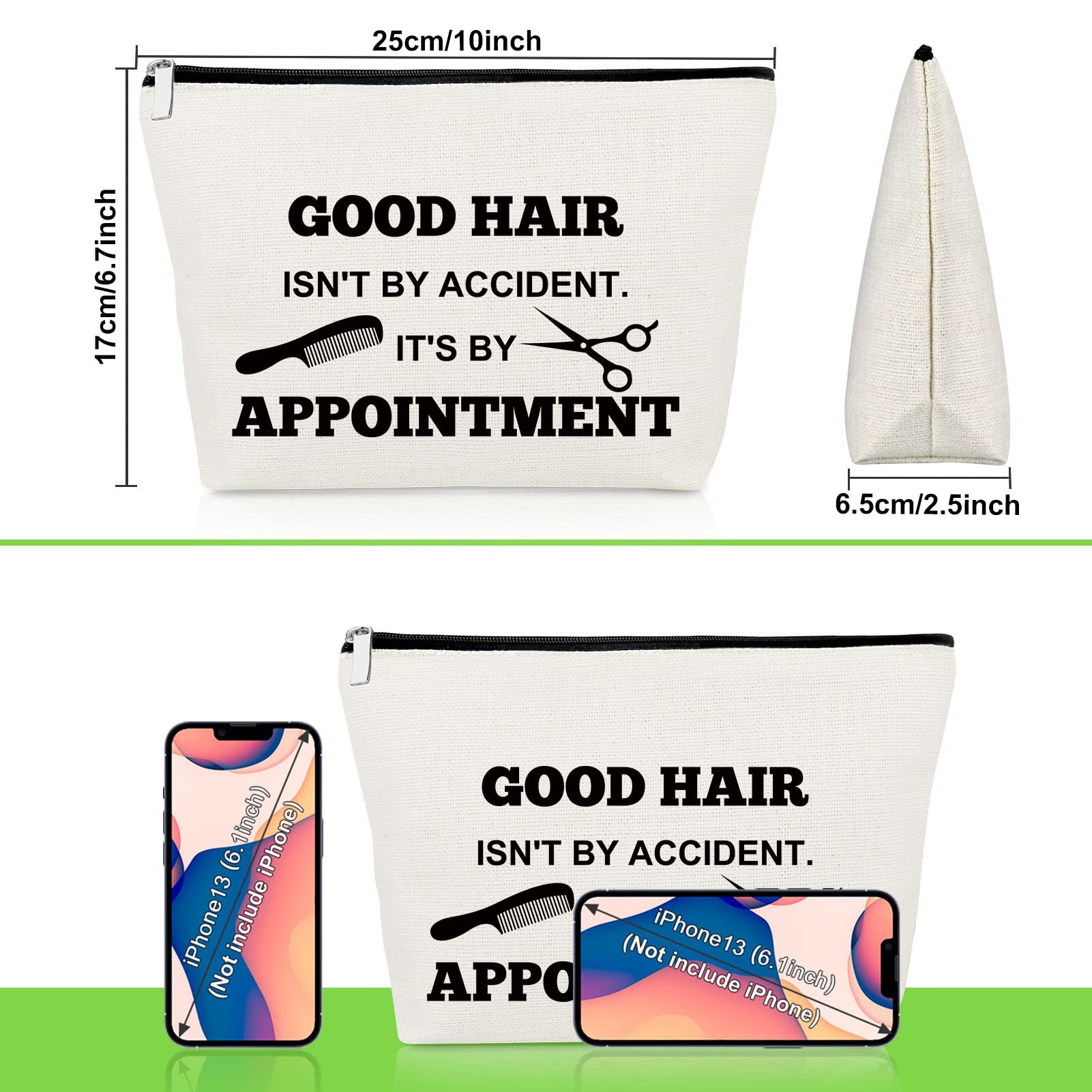 Funny Hair Stylist Gifts for Women - Cute Makeup Bag & Travel Toiletry Pouch - Perfect Hairdresser Appreciation, Birthday, Graduation & Retirement Gifts - Great for Salon Professionals, Cosmetologists & Beauty Lovers
