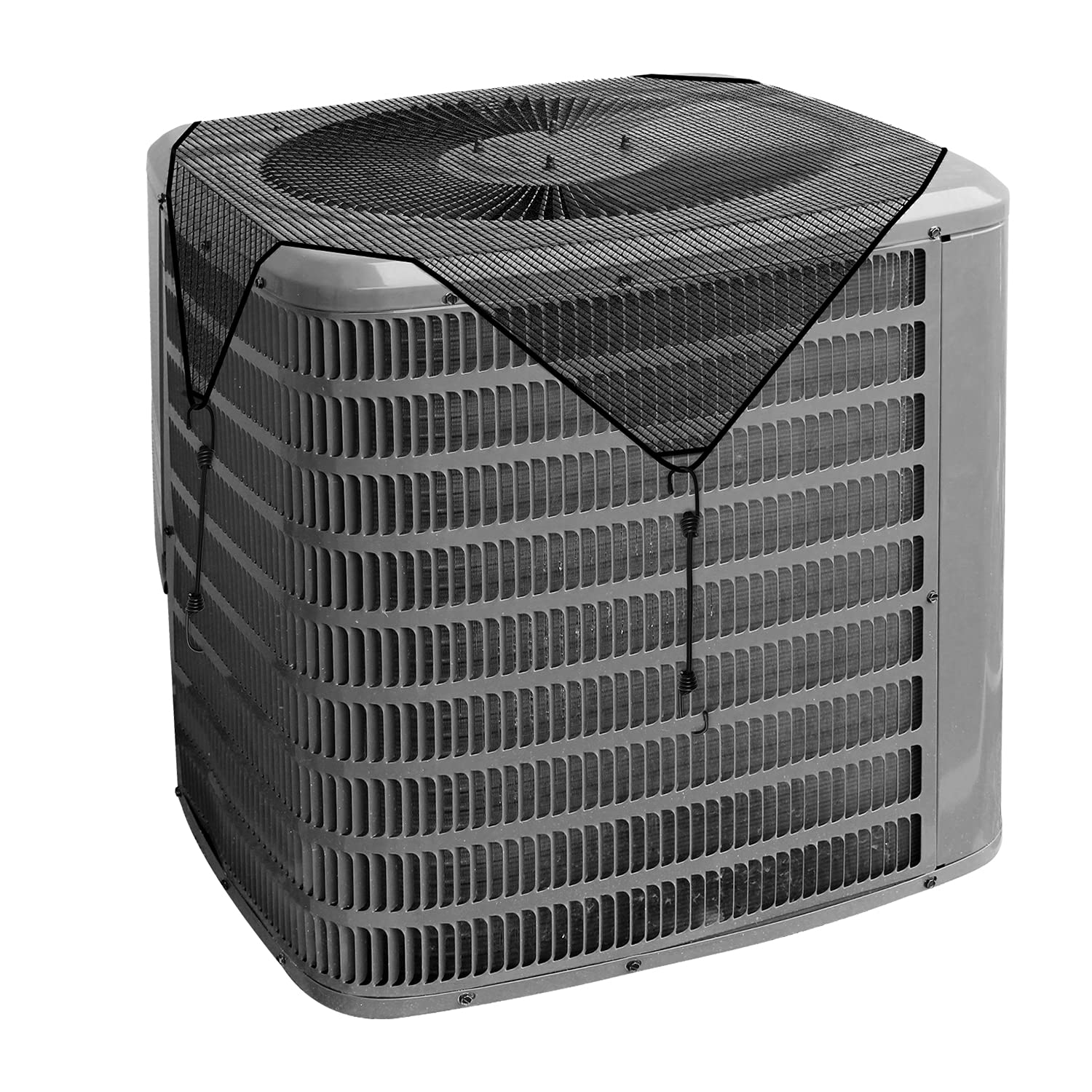 TANG 28''x28'' Outdoor Air Conditioner Cover - Heavy Duty Mesh AC Unit Protector with Bungee Cords | All-Weather Protection from Leaves & Debris | Perfect for Central AC, Window Units & Heat Pumps (Patio, Backyard, RV Use)